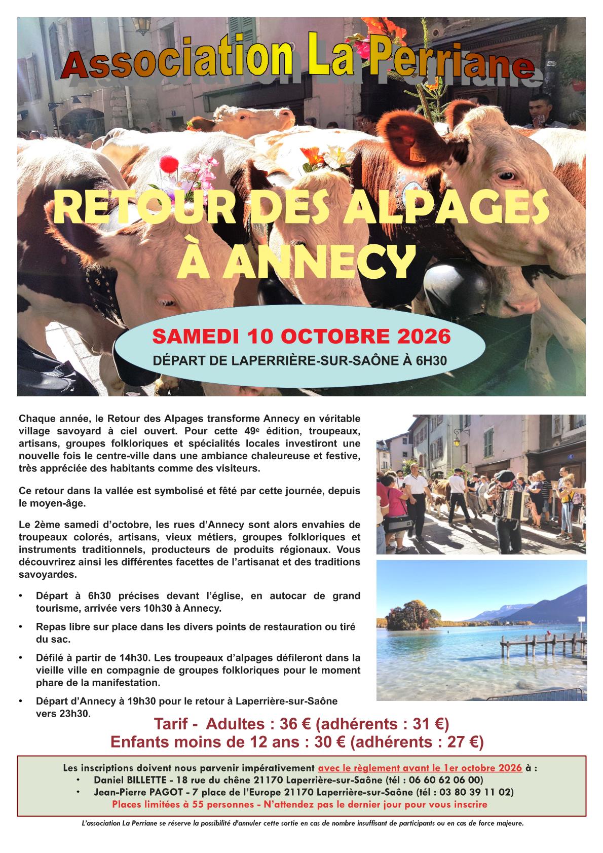 Journée à Annecy - Association La Perriane