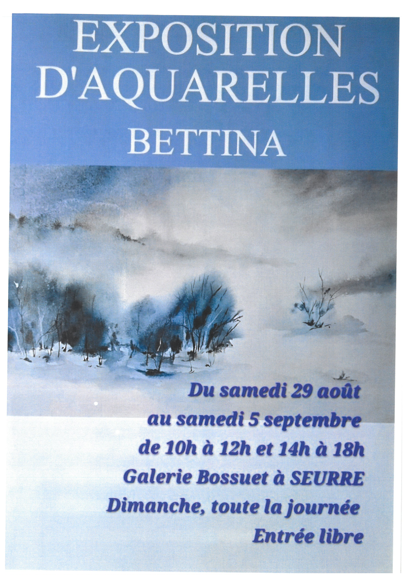 EXPOSITION D'AQUARELLES BETTINA